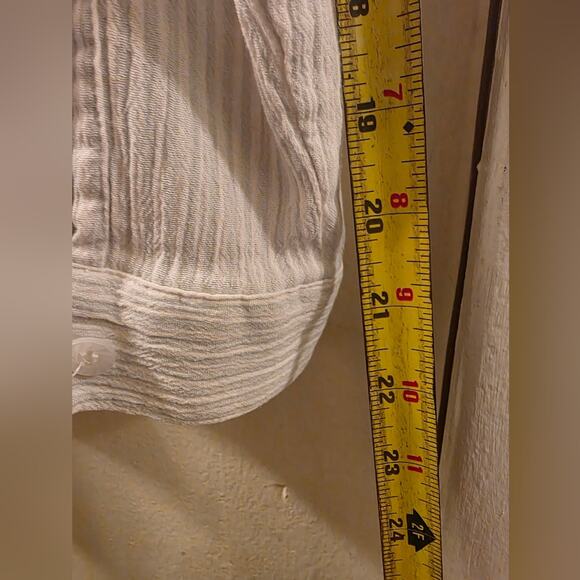 Vtg 90s Floral Embroidered Womens Pastel Striped Button Up Shirt Size S Koret - Picture 9 of 9